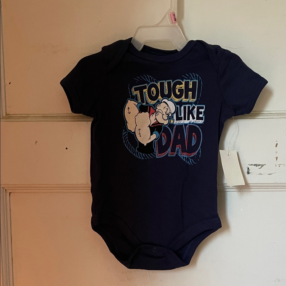 Navy Blue 'Tough Like Dad' Baby Bodysuit
